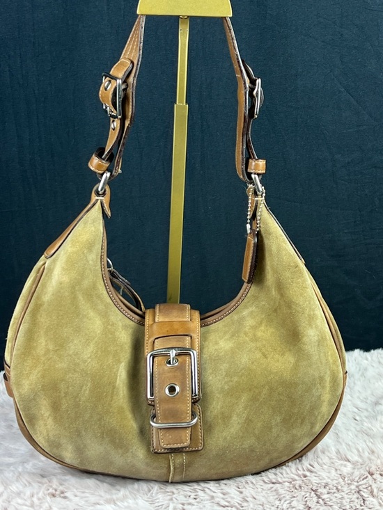 Coach Handbags - Coach  SOHO Vintage 7559 Suede Hobo Bag Tan Brown Leather Y2K Shoulder Bag GUC